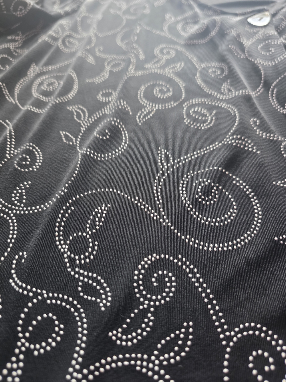 TravelSmith Black Silver Swirl Dotted Knit Cardigan Jacket Womens XL USA Made - Picture 12 of 13